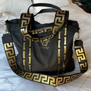 Versace Parfums Black and Gold Travel Bag